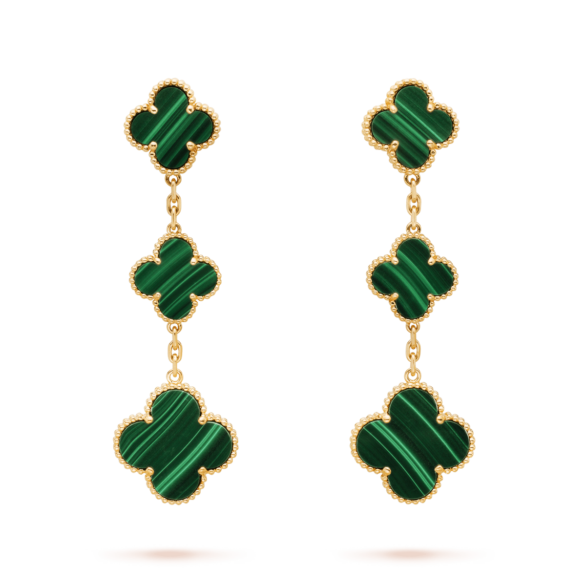 Miro CLOVER MALACHITE 3 MOTIFS GOLD