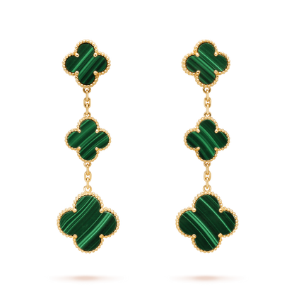 Miro CLOVER MALACHITE 3 MOTIFS GOLD
