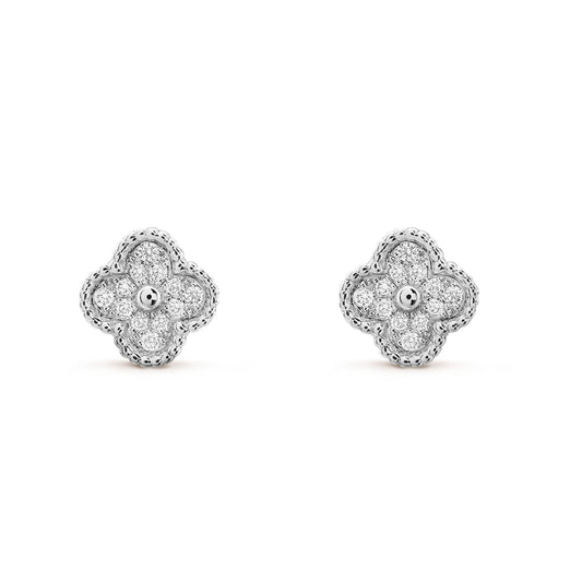 Miro CLOVER MINI DIAMOND STUD EARRINGS