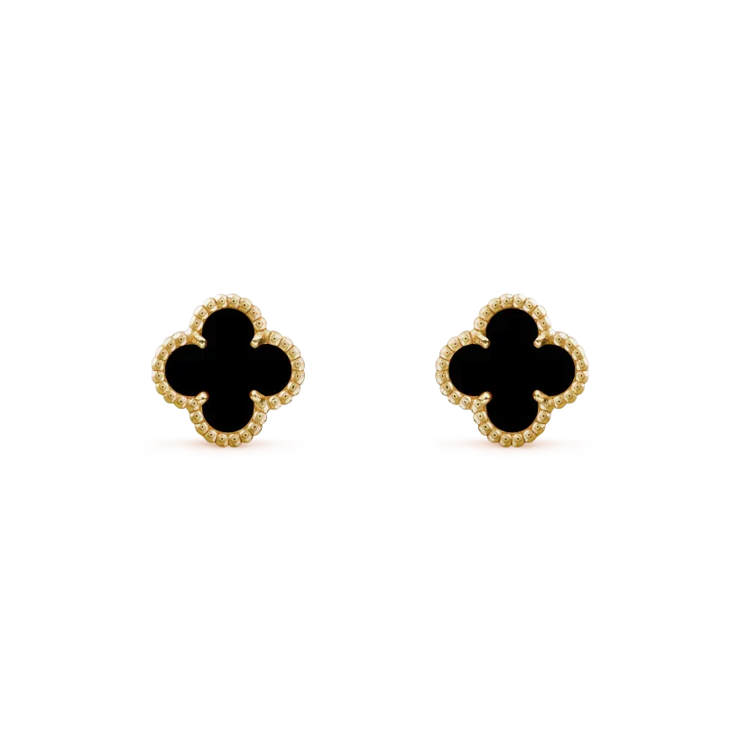 Miro CLOVER MINI 9.5MM BLACK MOP EARRINGS