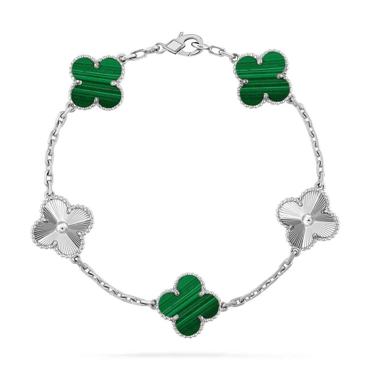 [Miro ]New  CLOVER 5 MOTIF MALACHITE BRACELET COLLECTION
