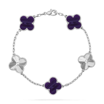 [Miro ]New CLOVER 5 MOTIF PURPLE STRIPES BRACELET COLLECTION