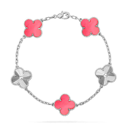[Miro ]New  CLOVER 5 MOTIFS  PINK MOP BRACELET COLLECTION