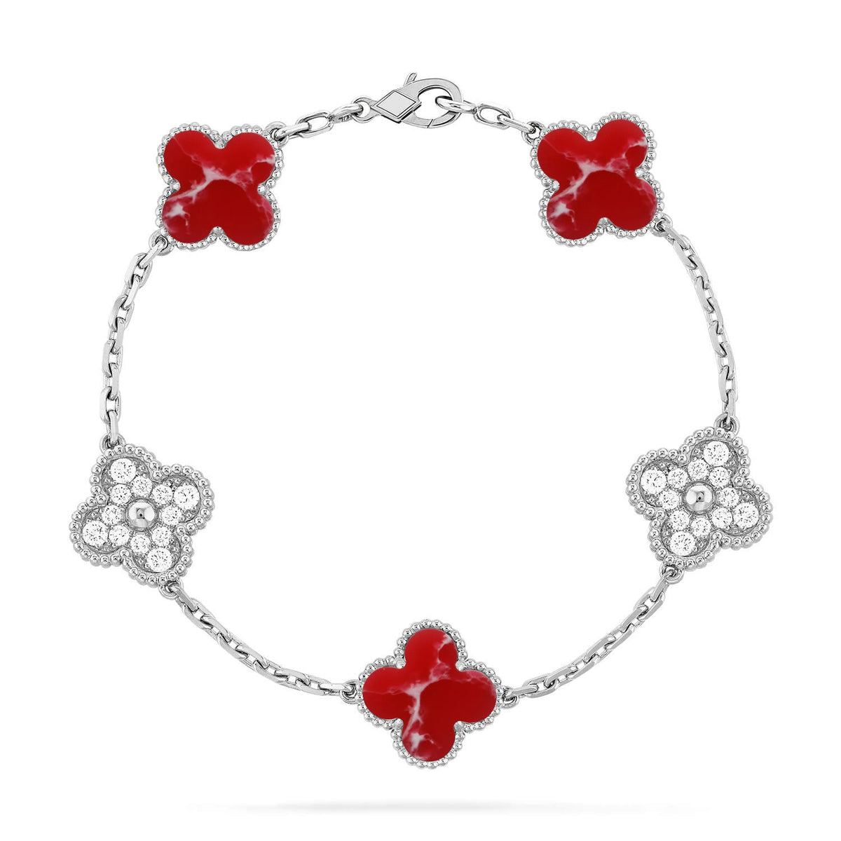 [Miro ]New CLOVER 5 MOTIF RED PATTERN BRACELET COLLECTION