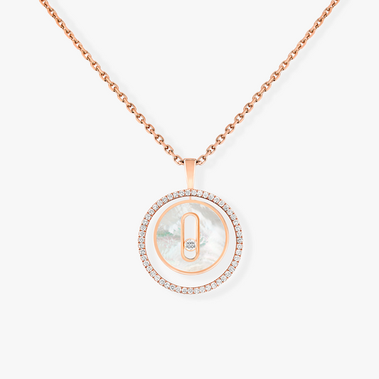 [Miro ]  MOVE 1 DIAMOND WHITE MOTHER OF PEARL PINK GOLD DIAMOND NECKLACE