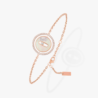 [Miro ]Miro  MOVE WHITE MOTHER OF PEARL PINK GOLD DIAMOND BRACELET