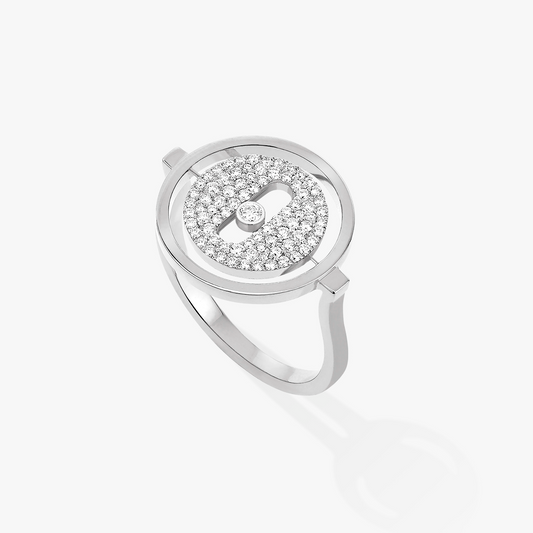 [Miro ]  MOVE PAVED SILVER DIAMOND RING