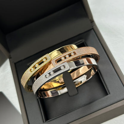 [Miro ]Move Noa Rose Gold Pavé Diamond Bangle Bracelet