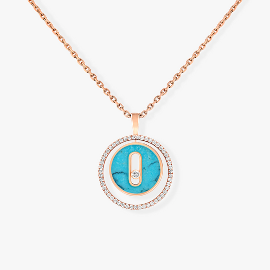 [Miro ]  MOVE 1 DIAMOND TURQUOISE PINK GOLD DIAMOND NECKLACE