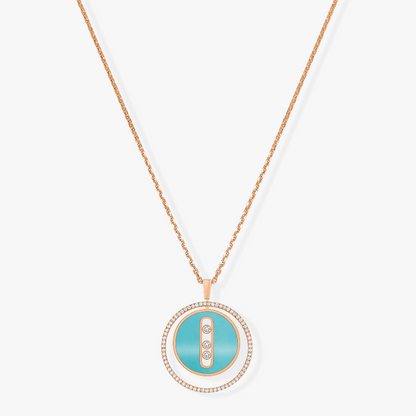 [Miro ]  MOVE 3 DIAMONDS TURQUOISE PINK GOLD DIAMOND NECKLACE