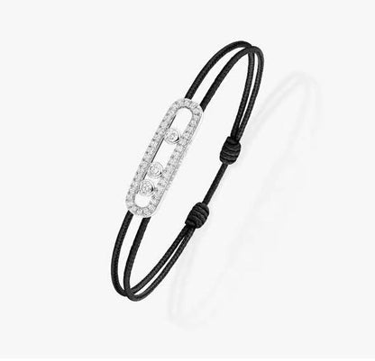 [Miro ]Messika Care(s) pink cord pavé bracelet