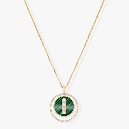 [Miro ]  MOVE 3 DIAMOND MALACHITE GOLD DIAMOND NECKLACE