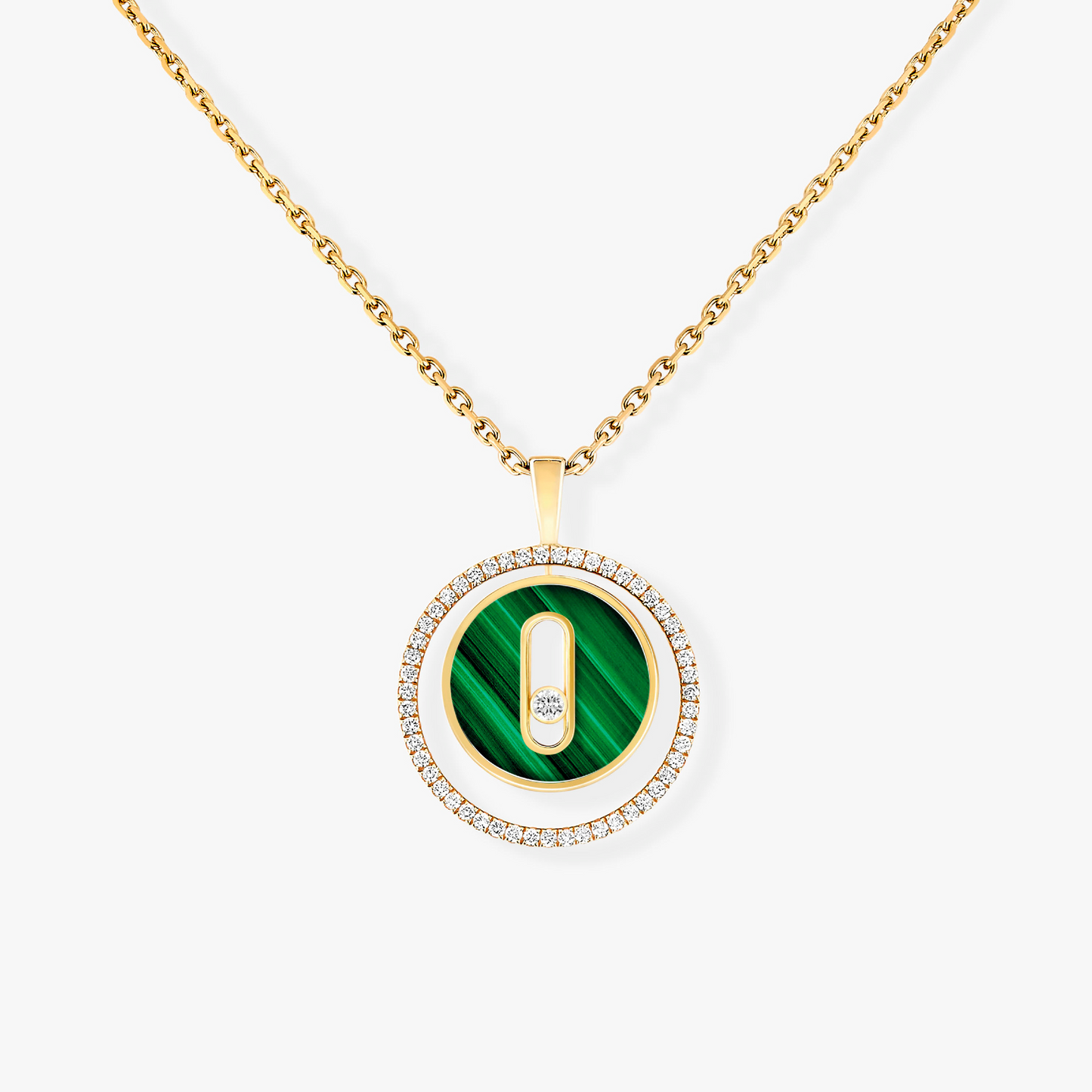 [Miro ]  MOVE 1 DIAMOND MALACHITE GOLD DIAMOND NECKLACE