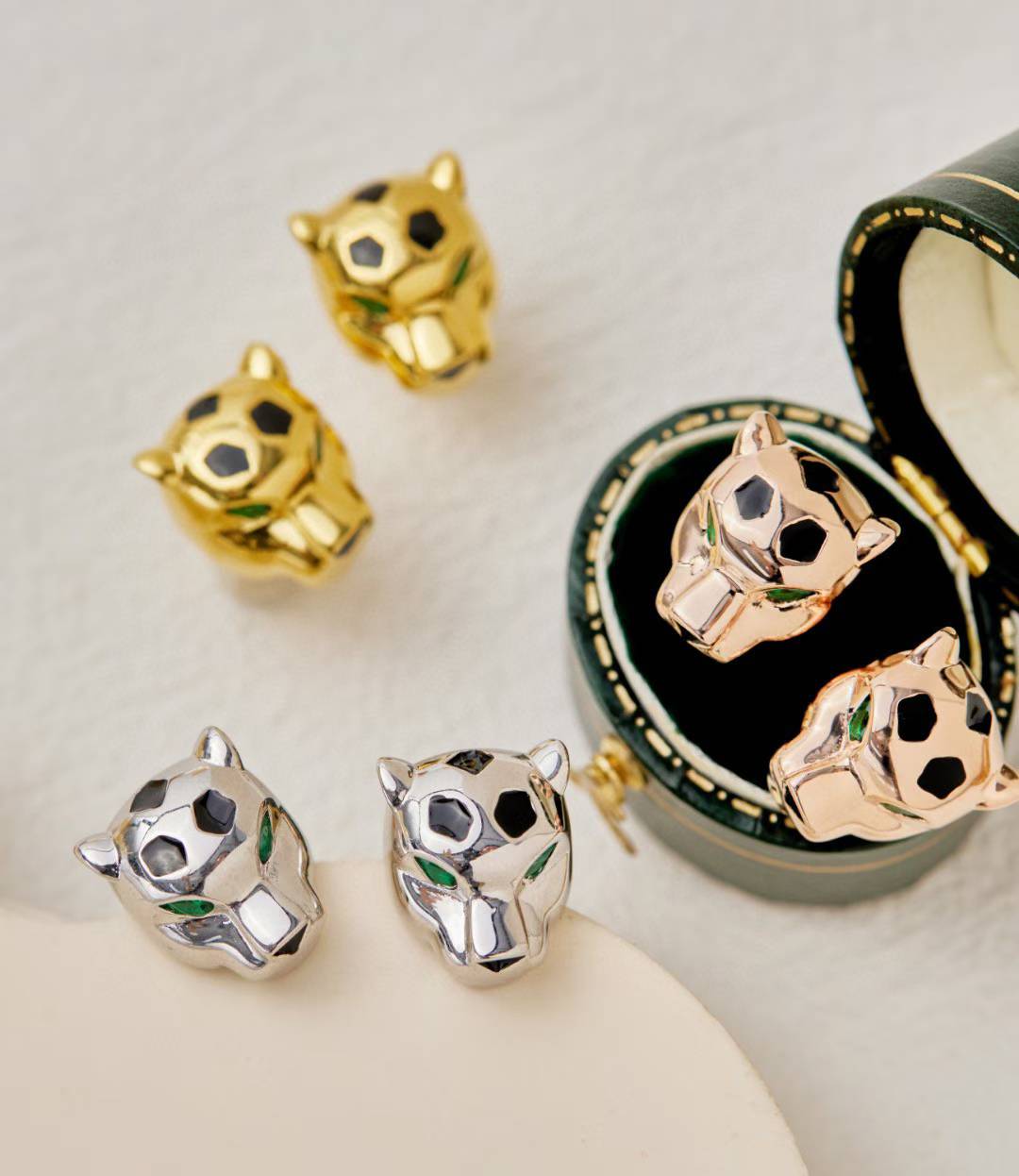 [Miro ] CHRRTAH-PRINT STUD EARRINGS, THREE COLORS