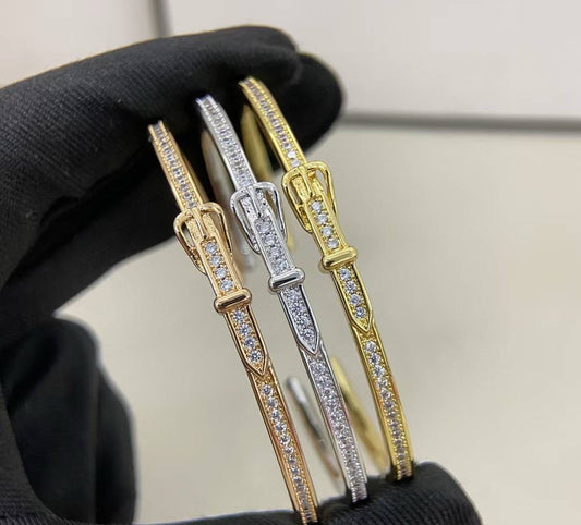 [Miro ] DIAMOND-ENCRUSTED BRACELET THREE COLORS