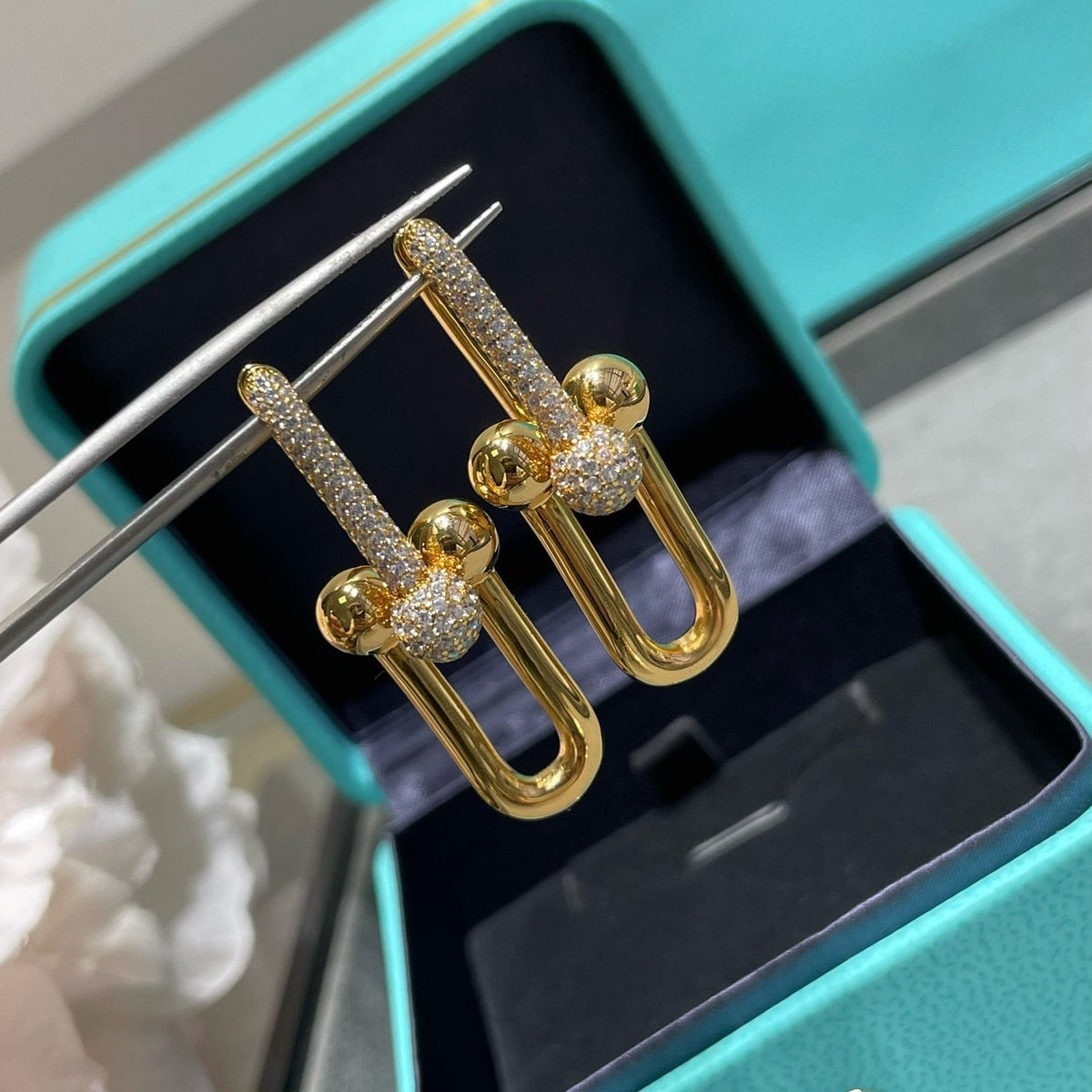 [Miro ] TF U-shaped diamond earrings