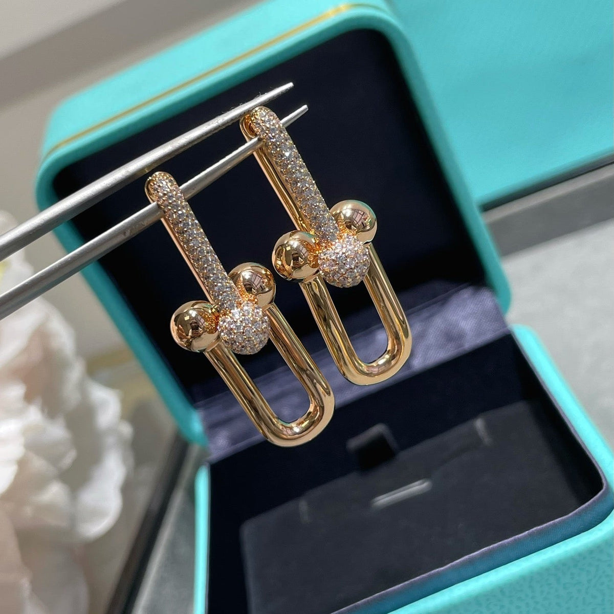 [Miro ] TF U-shaped diamond earrings