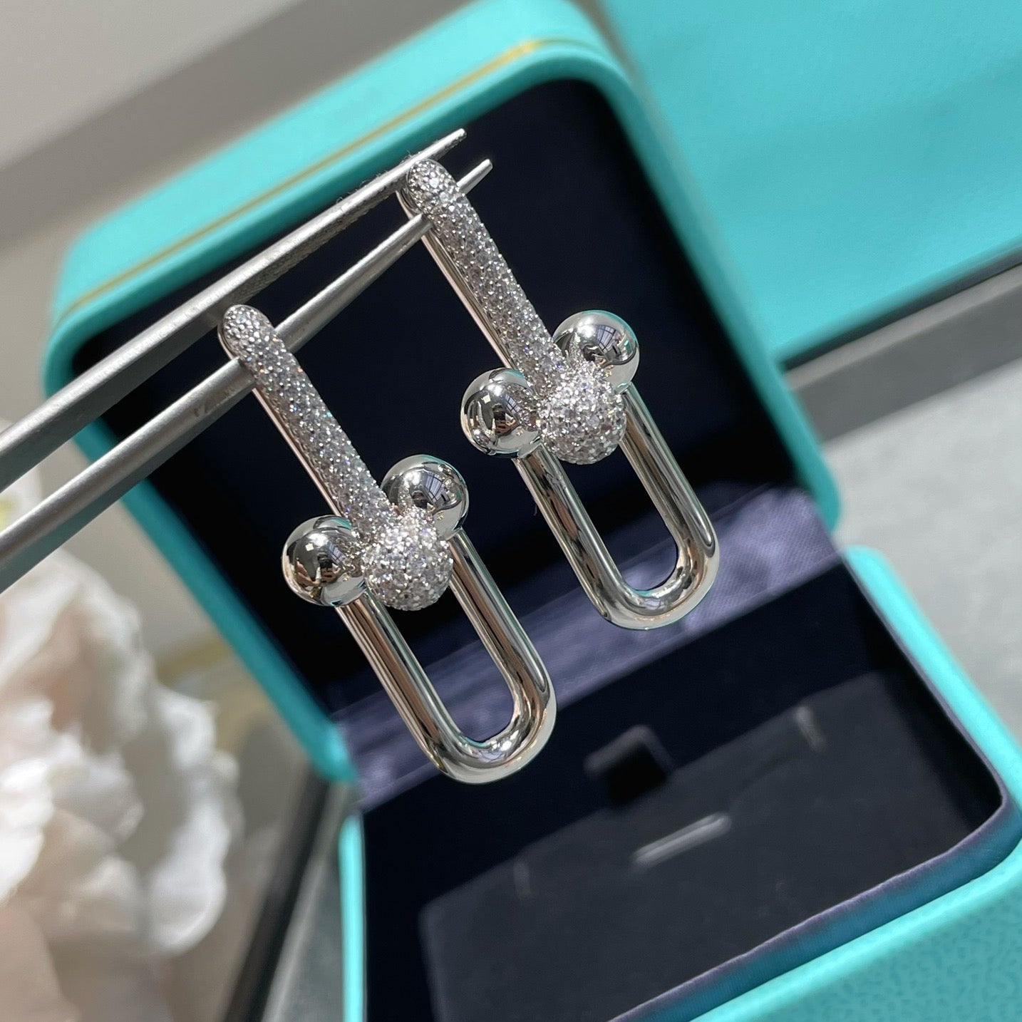 [Miro ] TF U-shaped diamond earrings