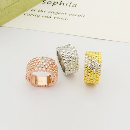 [Miro ]  PERLEE DIAMOND RING ,5-ROW DIAMOND-SET DESIGN