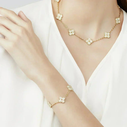 [Miro ] New  CLOVER 5 MOTIF FULL DIAMOND BRACELET COLLECTION