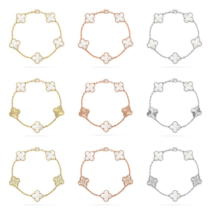 [Miro ]New CLOVER WHITE PEARL MOP 5 MOTIF BRACELET COLLECTION