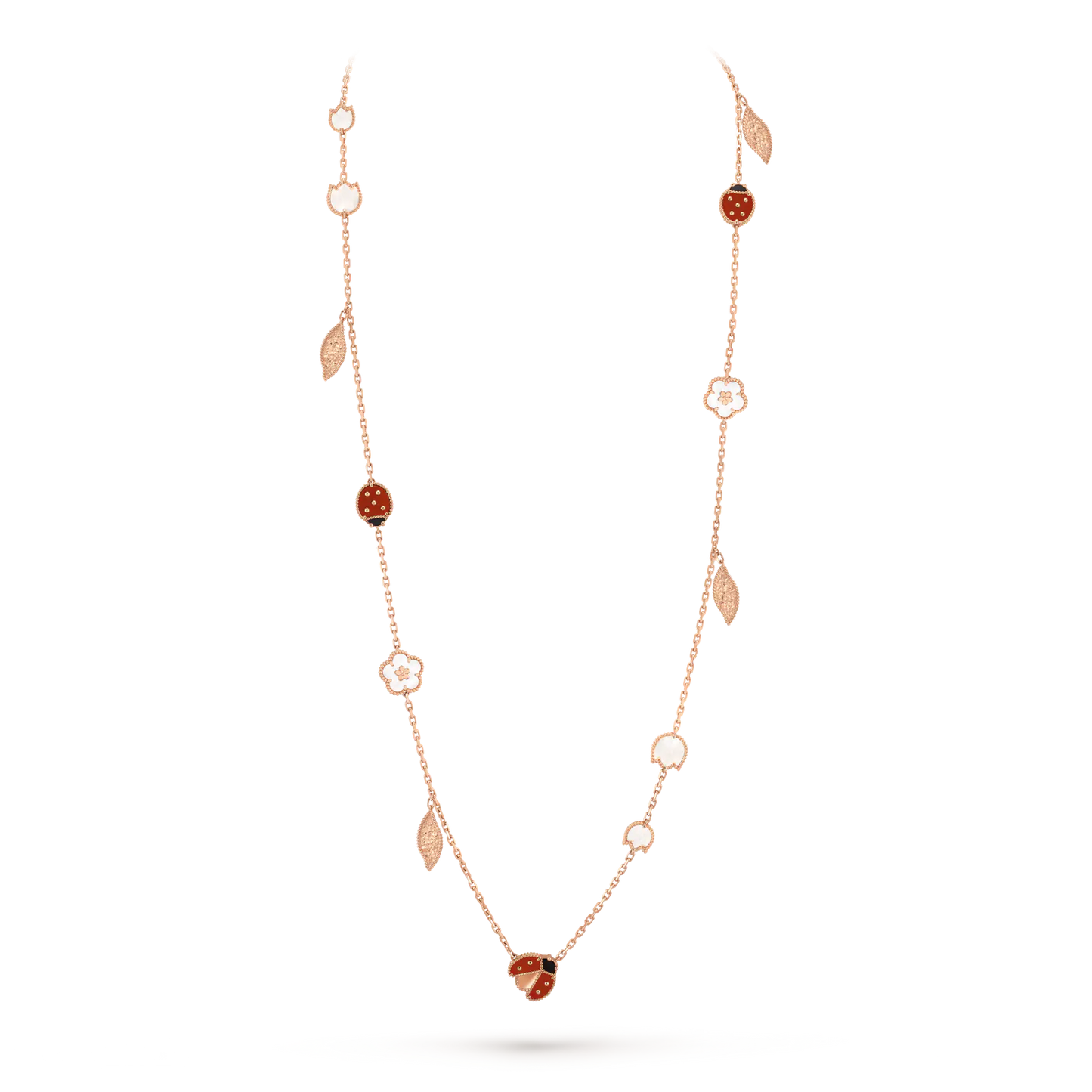Miro LUCKY SPRING 15 MOTIFS ROSE GOLD NECKLACE