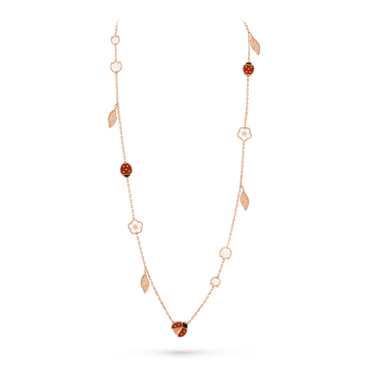 Miro LUCKY SPRING 15 MOTIFS ROSE GOLD NECKLACE