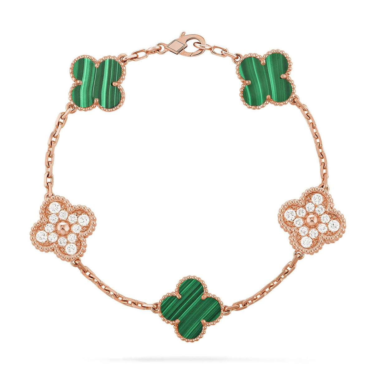 [Miro ]New  CLOVER 5 MOTIF MALACHITE BRACELET COLLECTION