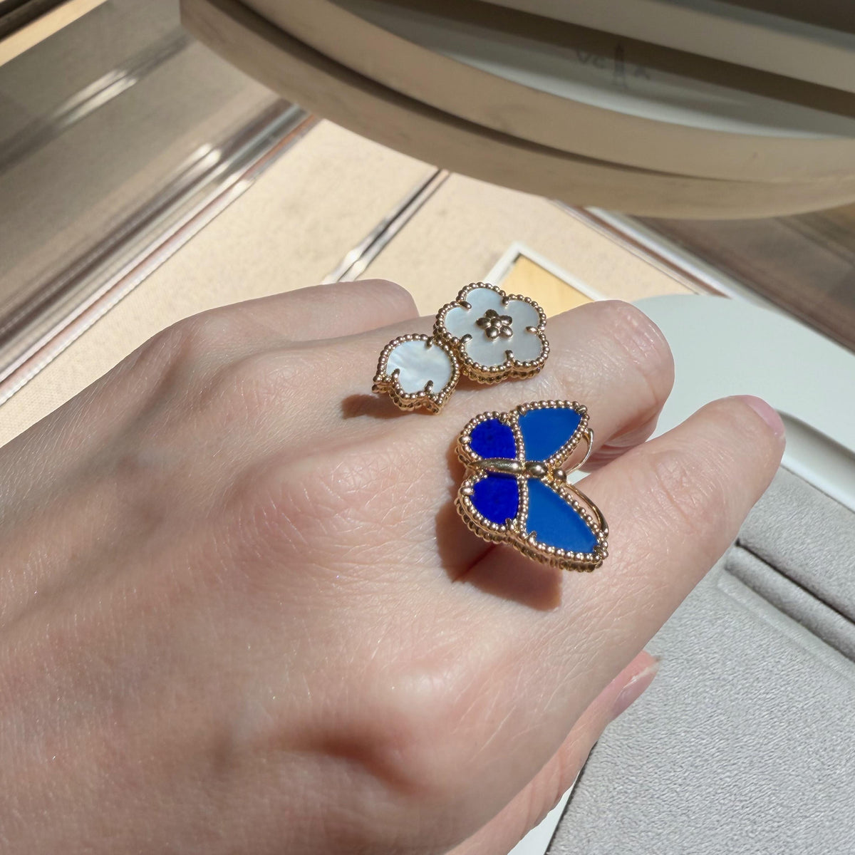 [Miro ] 2026 NEW MODEL SPRING LUCKY 3 MOTIF GOLD RING