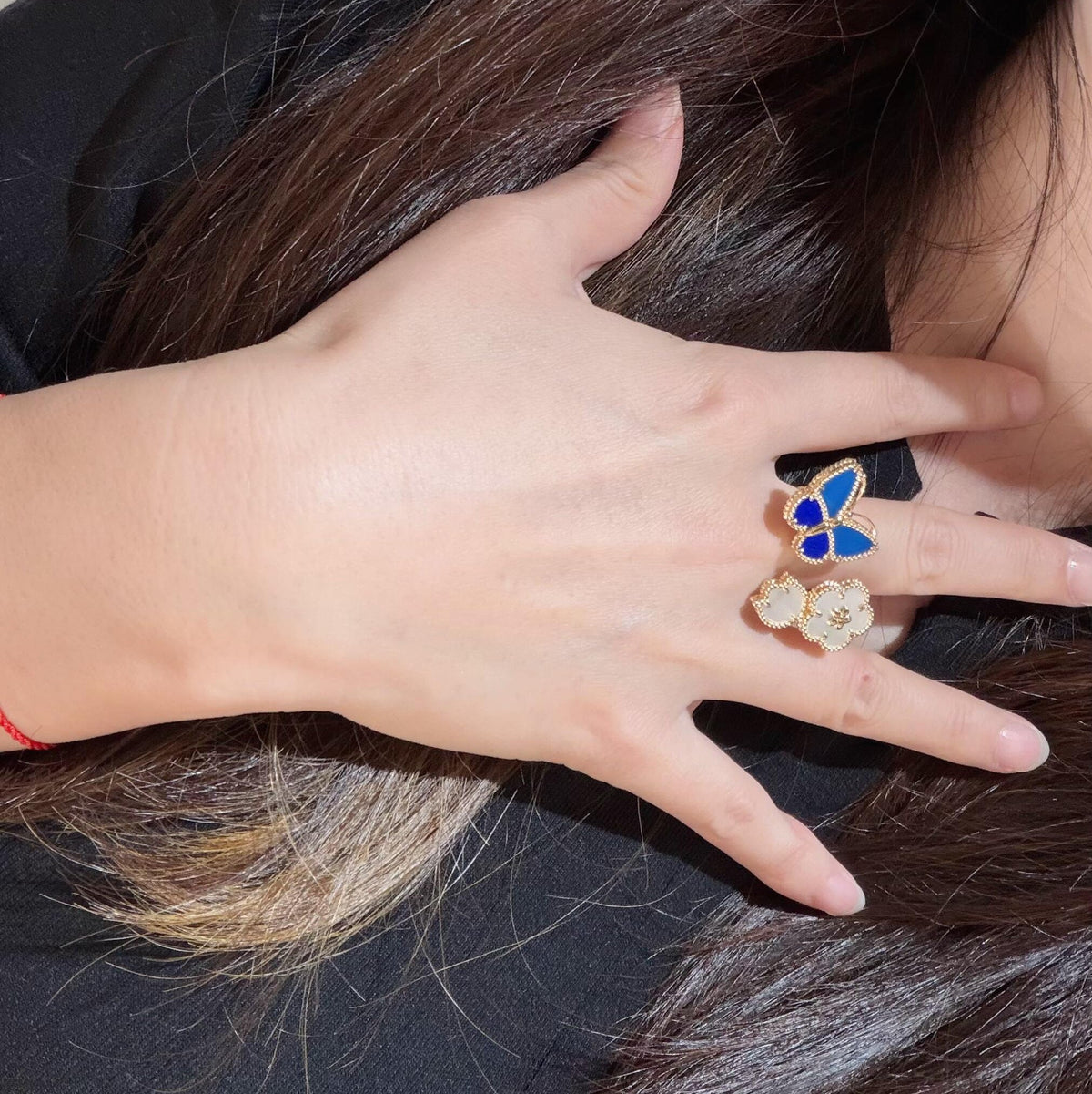 [Miro ] 2026 NEW MODEL SPRING LUCKY 3 MOTIF GOLD RING