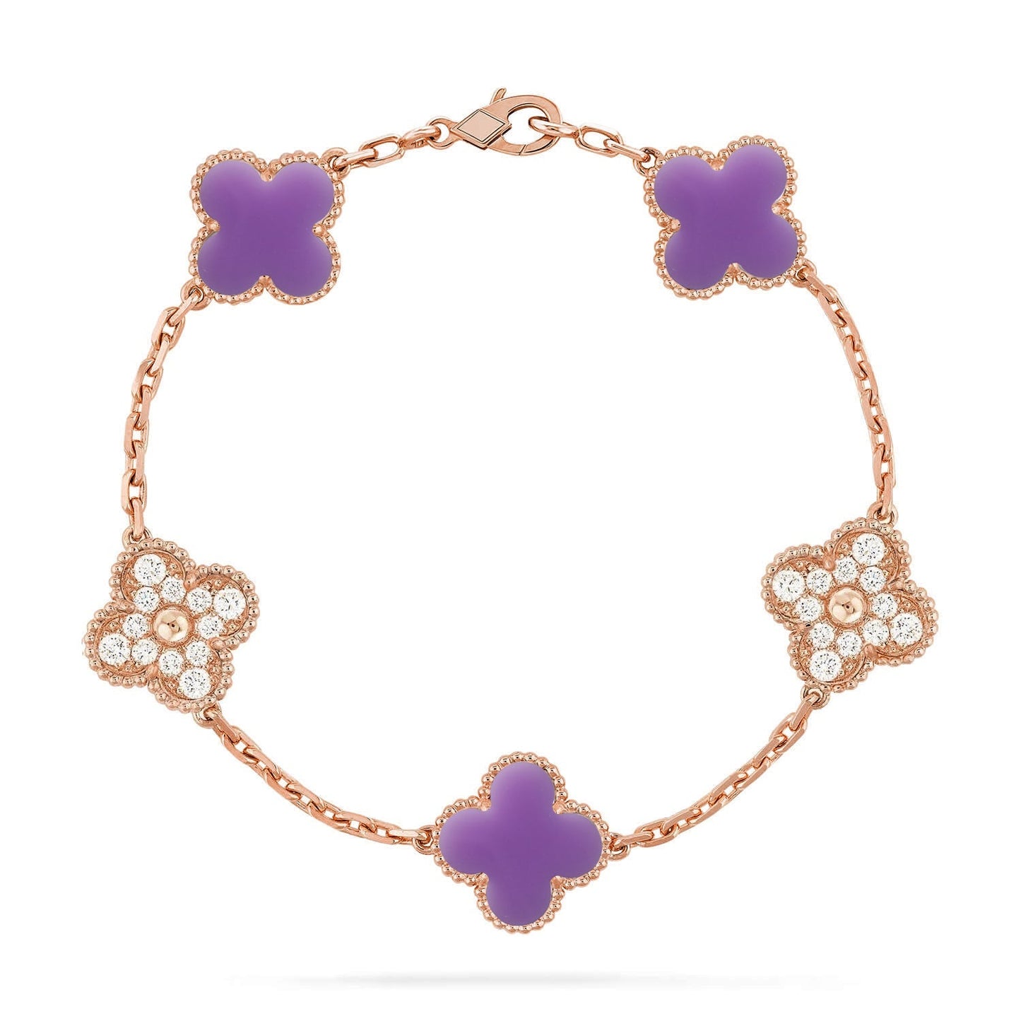 [Miro ]New CLOVER 5 MOTIF LIGHT PURPLE BRACELET COLLECTION