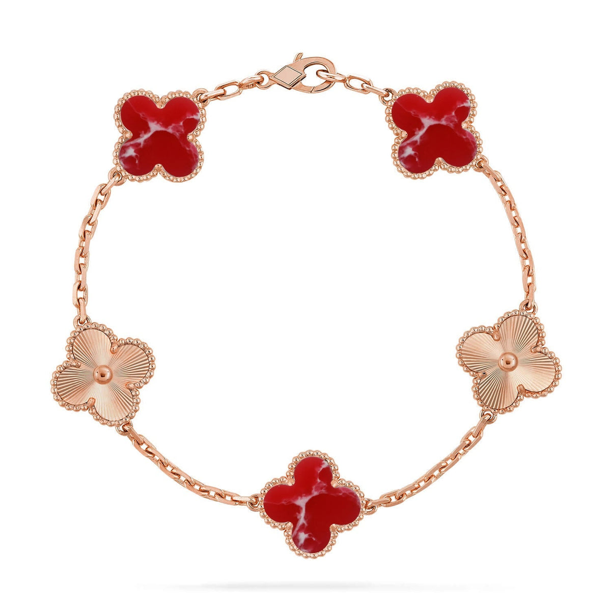 [Miro ]New CLOVER 5 MOTIF RED PATTERN BRACELET COLLECTION