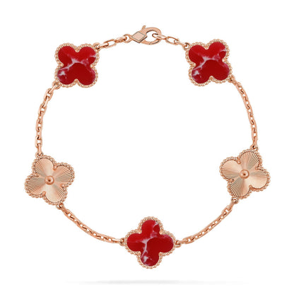 [Miro ]New CLOVER 5 MOTIF RED PATTERN BRACELET COLLECTION
