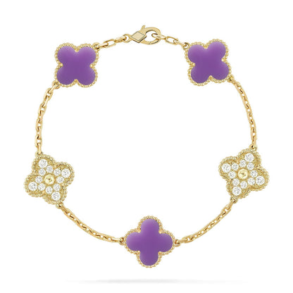 [Miro ]New CLOVER 5 MOTIF LIGHT PURPLE BRACELET COLLECTION