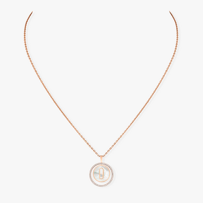 [Miro ]  MOVE 1 DIAMOND WHITE MOTHER OF PEARL PINK GOLD DIAMOND NECKLACE