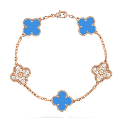 [Miro ]New CLOVER 5 MOTIF BLUE AGATE BRACELET COLLECTION