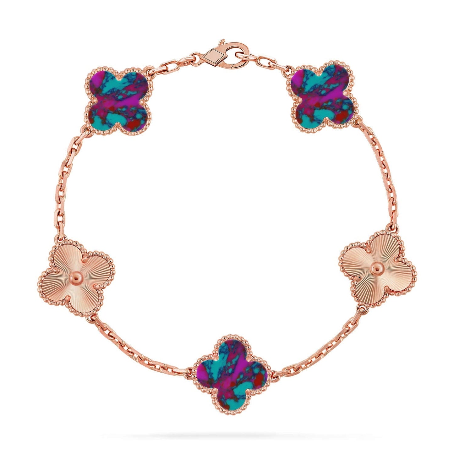 [Miro ]New CLOVER 5 MOTIF COLOR GEMSTONES BRACELET COLLECTION