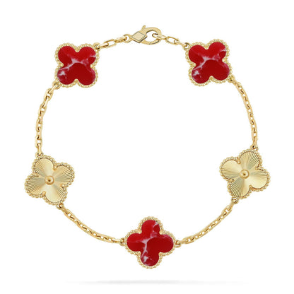 [Miro ]New CLOVER 5 MOTIF RED PATTERN BRACELET COLLECTION