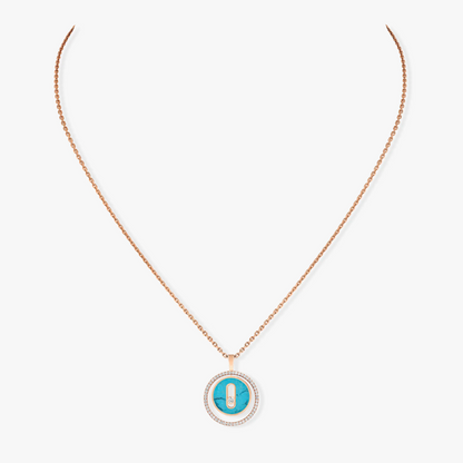 [Miro ]  MOVE 1 DIAMOND TURQUOISE PINK GOLD DIAMOND NECKLACE