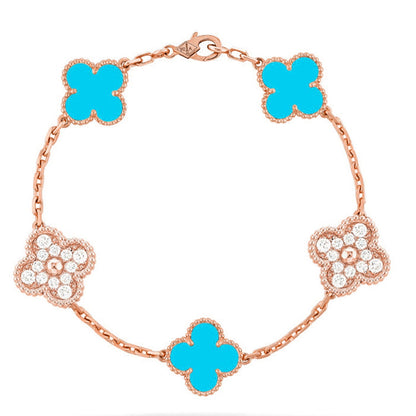 [Miro ]New  CLOVER 5 MOTIF TURQUOISE BRACELET COLLECTION