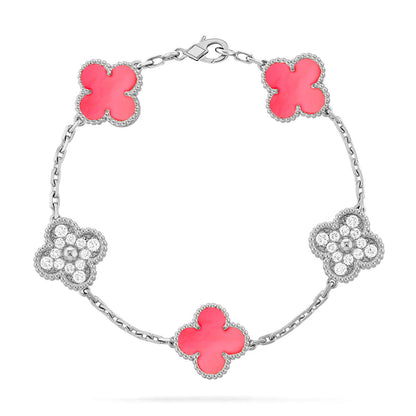 [Miro ]New  CLOVER 5 MOTIFS  PINK MOP BRACELET COLLECTION