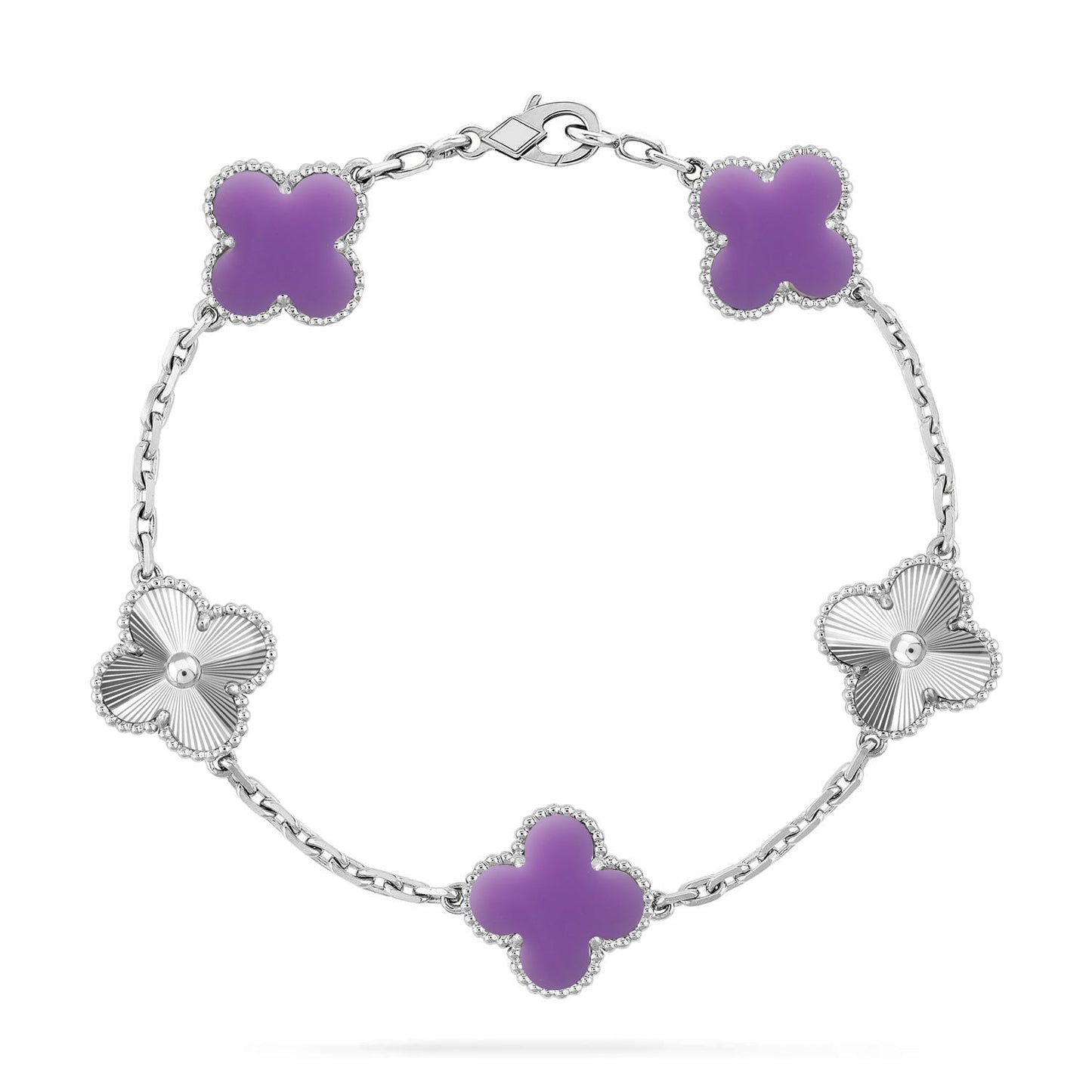 [Miro ]New CLOVER 5 MOTIF LIGHT PURPLE BRACELET COLLECTION