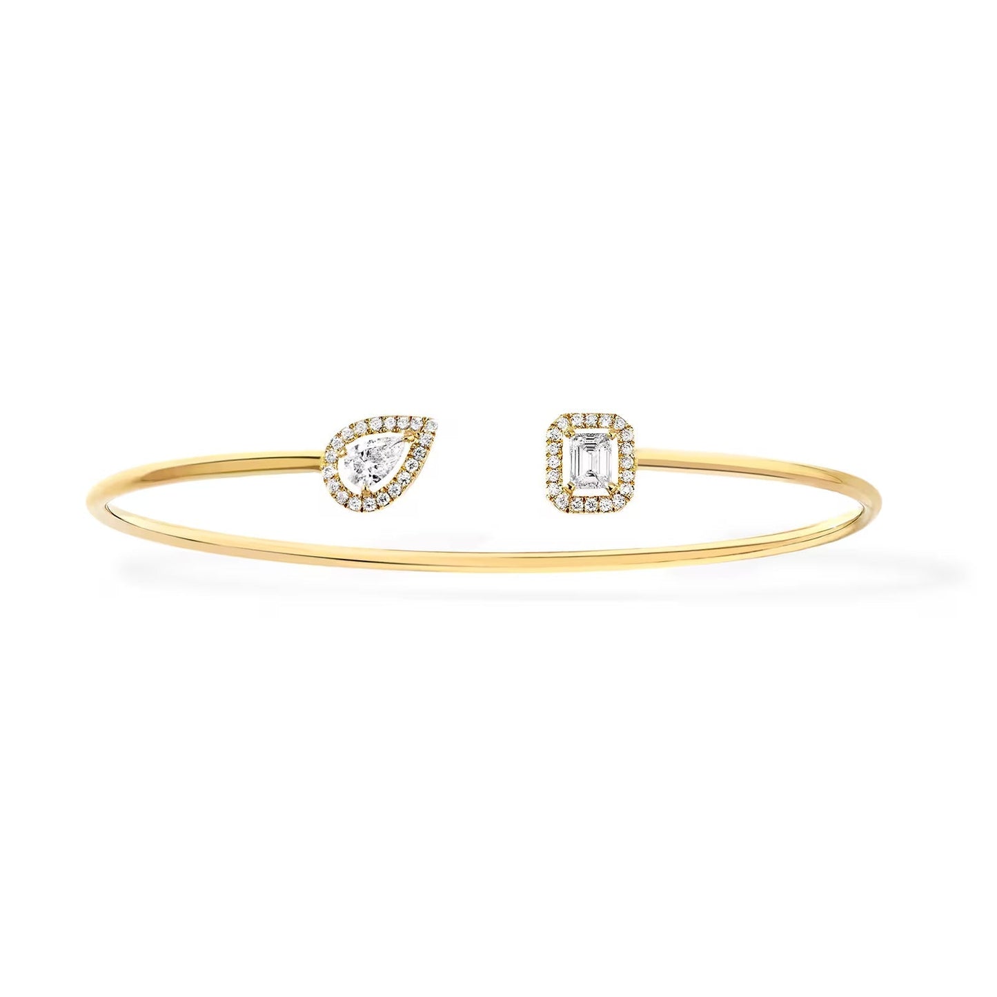 [Miro ] JONC FLEX MY TWIN TOI & MOI SILVER DIAMOND BRACELET