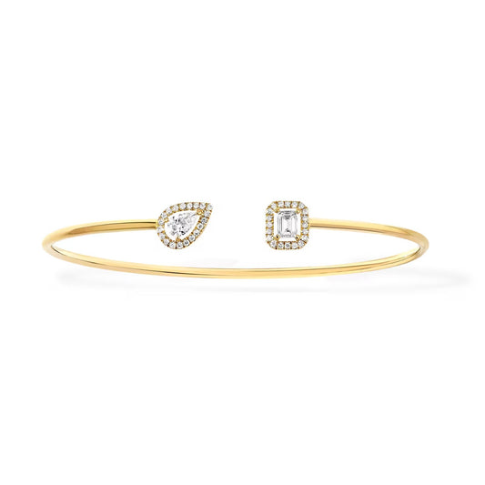 [Miro ] JONC FLEX MY TWIN TOI & MOI SILVER DIAMOND BRACELET
