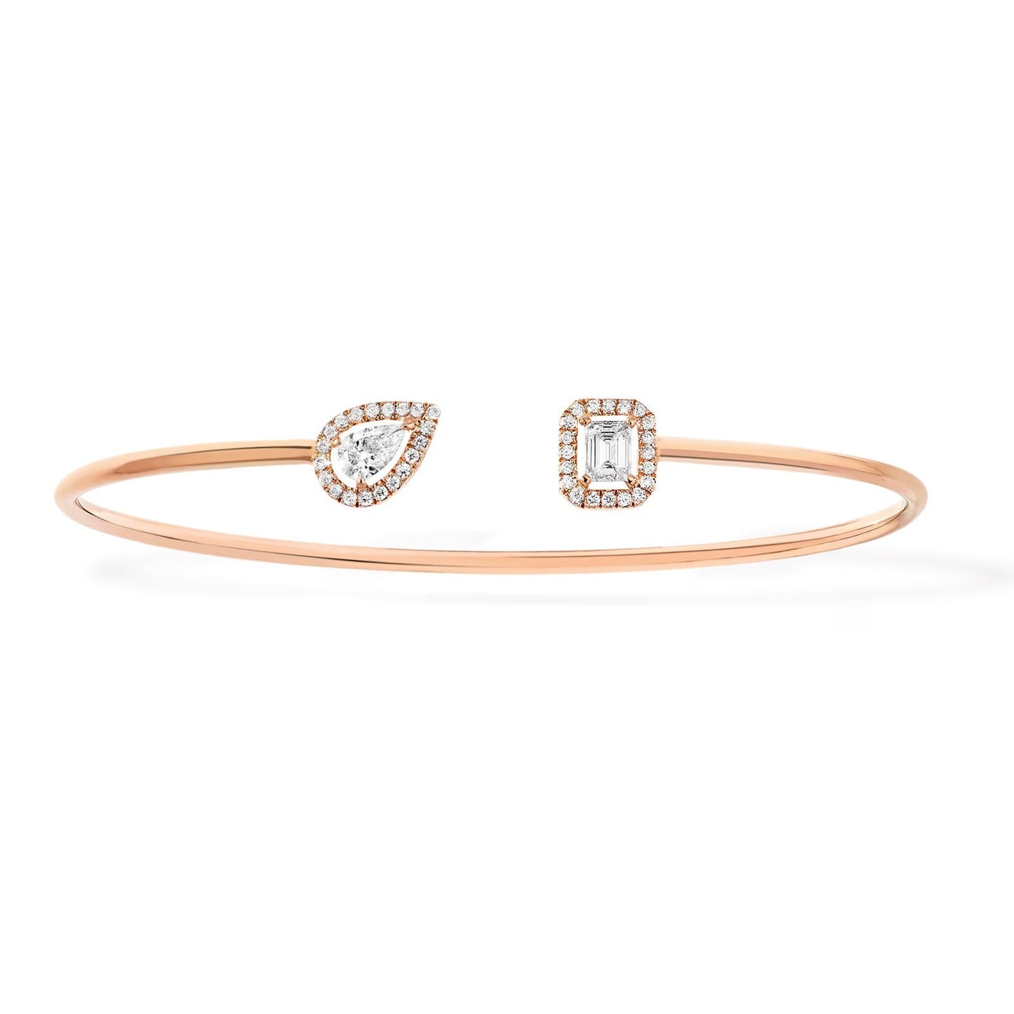 [Miro ] JONC FLEX MY TWIN TOI & MOI SILVER DIAMOND BRACELET