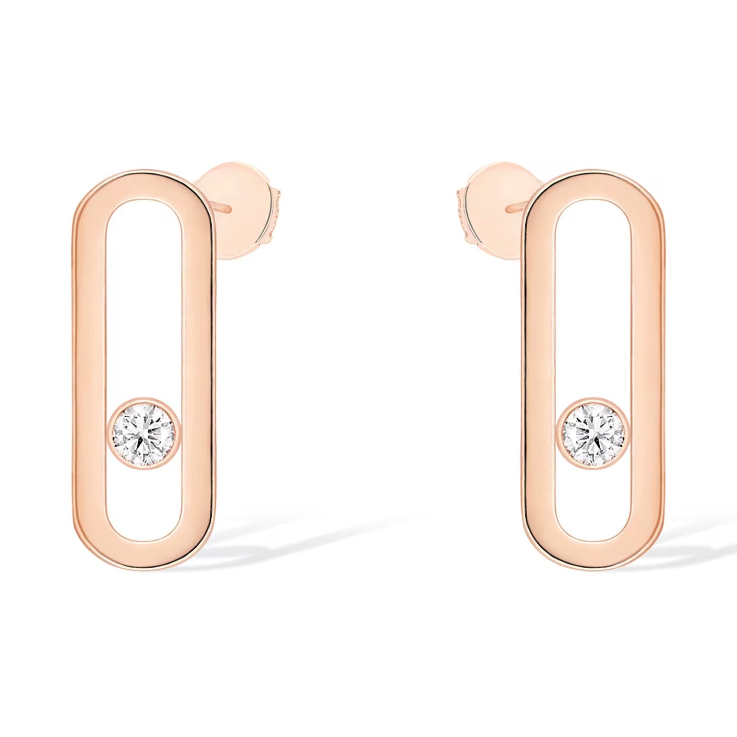 [Miro ] MOVE UNO SMALL 1 DIAMOND EARRINGS