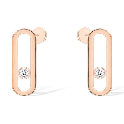 [Miro ] MOVE UNO SMALL 1 DIAMOND EARRINGS