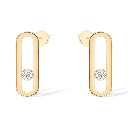 [Miro ] MOVE UNO SMALL 1 DIAMOND EARRINGS