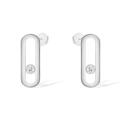 [Miro ] MOVE UNO SMALL 1 DIAMOND EARRINGS