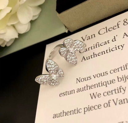 Miro TWIN SILVER BUTTERFLY DIAMOND RING